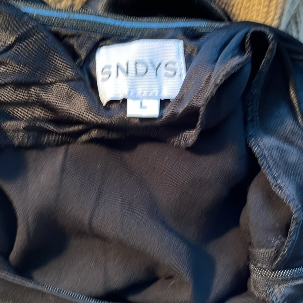 SNDYS & Revolve Angel Satin Strapless Stretch Dress Black Midi Maxi Sz Large - Picture 5 of 6